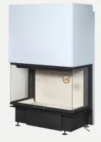 топка каминная дельта 800lb два стекла левая черный шамот патрубок ф200, экокамин 