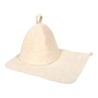 набор из 2-х предметов (шапка,коврик) белый "hot-pot" банные штучки