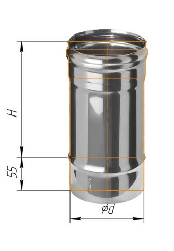 дымоход феррум нержавеющий (430/0,5 мм) ф80 l=0,25м #